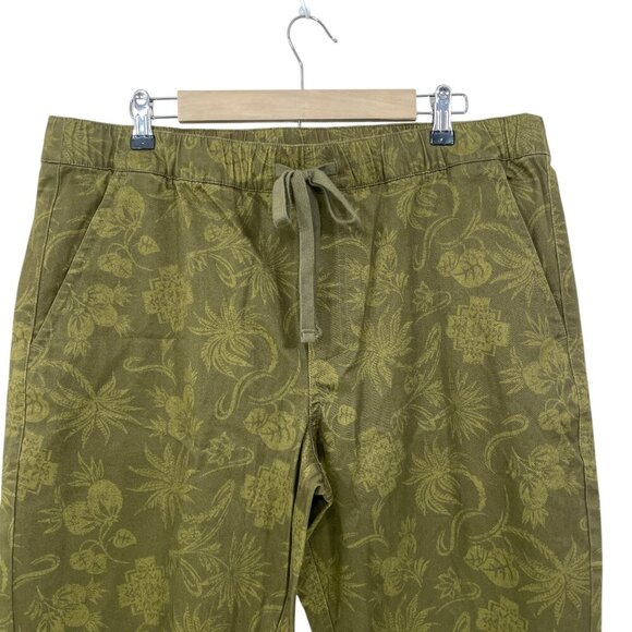 NWT Pendleton Canvas Pants Women's XL Olive Floral Olive Green Drawstring NEW - Picture 6 of 10